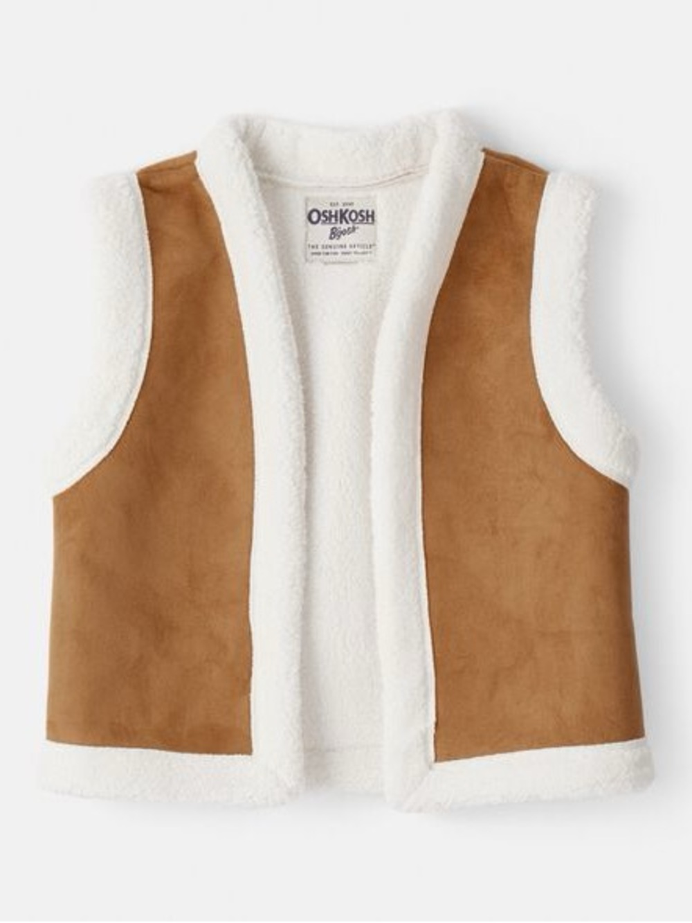 Girls Fleece Sleeveless Vest - Brown